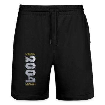 20ème Anniversaire Original Août 2004 Millésime 2004 - Short de jogging bio TRAINER Stanley/Stella unisexe - noir - Devant - Nik (191cm) & Marisol (170cm)