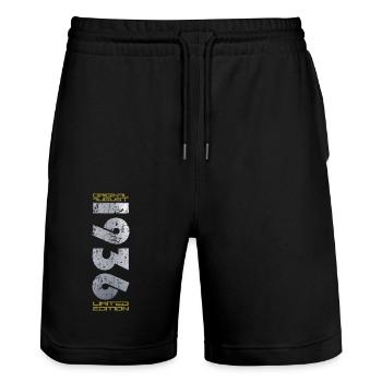 88th Birthday Original August 1936 Born 1936 - Stanley/Stella Trainer Unisex Organic Jogging Shorts - black - Front - Nik (191cm) & Marisol (170cm)
