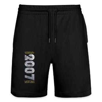 17ème Anniversaire Original Août 2007 Millésime 2007 - Short de jogging bio TRAINER Stanley/Stella unisexe - noir - Devant - Nik (191cm) & Marisol (170cm)