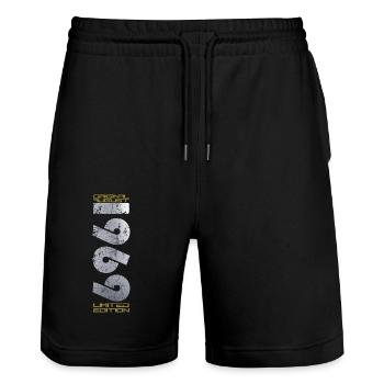 55th Birthday Original August 1969 Born 1969 - Stanley/Stella Trainer Unisex Organic Jogging Shorts - black - Front - Nik (191cm) & Marisol (170cm)
