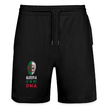 Algerien ist in meiner DNA Design / Geschenkidee - Stanley/Stella Unisex Bio Joggingshorts Trainer  - Schwarz - Vorne - Nik (191cm) & Marisol (170cm)