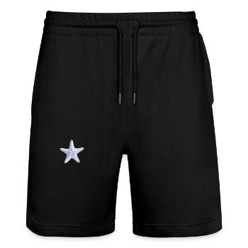 Delicate Starfish Watercolor - Stanley/Stella Trainer Unisex Organic Jogging Shorts - black - Front - Nik (191cm) & Marisol (170cm)