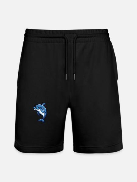 Dolphin Cool Animal - Stanley/Stella Trainer Unisex Organic Jogging Shorts - black