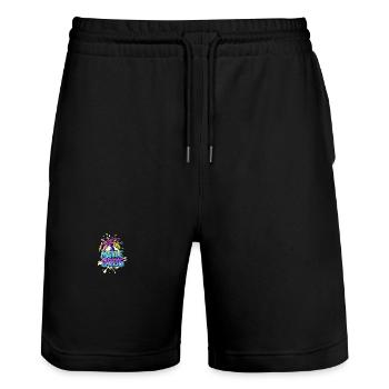 Malle 2025 Palmier - Short de jogging bio TRAINER Stanley/Stella unisexe - noir - Devant - Nik (191cm) & Marisol (170cm)