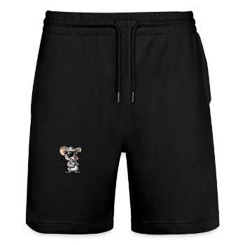Maus Cool Comic - Stanley/Stella Unisex Bio Joggingshorts Trainer  - Schwarz - Vorne - Nik (191cm) & Marisol (170cm)