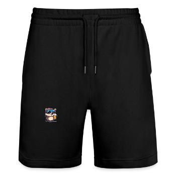 Hedgehog après-ski beer - Stanley/Stella Trainer Unisex Organic Jogging Shorts - black - Front - Nik (191cm) & Marisol (170cm)