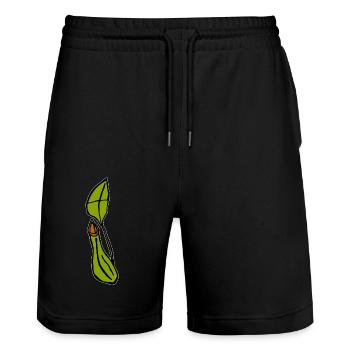 Carnivorous Plant Fly Pitcher Plant - Stanley/Stella Trainer Unisex Organic Jogging Shorts - black - Front - Nik (191cm) & Marisol (170cm)