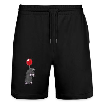 Mole Balloon - Stanley/Stella Trainer Unisex Organic Jogging Shorts - black - Front - Nik (191cm) & Marisol (170cm)