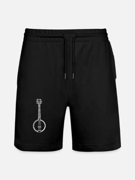 Banjo Line Art - Stanley/Stella Trainer Unisex Organic Jogging Shorts - black