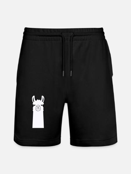 Adorable Cartoon Llama - Stanley/Stella Trainer Unisex Organic Jogging Shorts - black