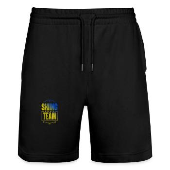 Équipe de ski - Short de jogging bio TRAINER Stanley/Stella unisexe - noir - Devant - Nik (191cm) & Marisol (170cm)