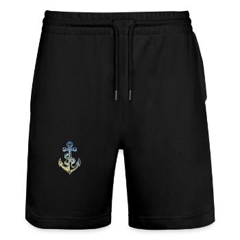 Ancre - Short de jogging bio TRAINER Stanley/Stella unisexe - noir - Devant - Nik (191cm) & Marisol (170cm)