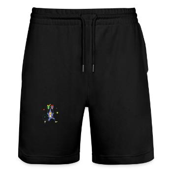 Geburtstag - Stanley/Stella Unisex Bio Joggingshorts Trainer  - Schwarz - Vorne - Nik (191cm) & Marisol (170cm)
