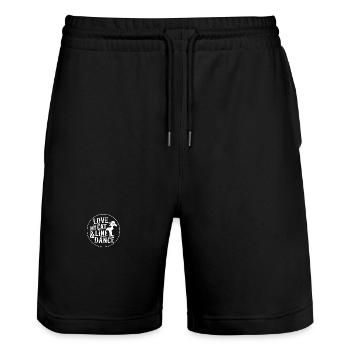Ich liebe meine Katze und Line Dance - Stanley/Stella Unisex Bio Joggingshorts Trainer  - Schwarz - Vorne - Nik (191cm) & Marisol (170cm)