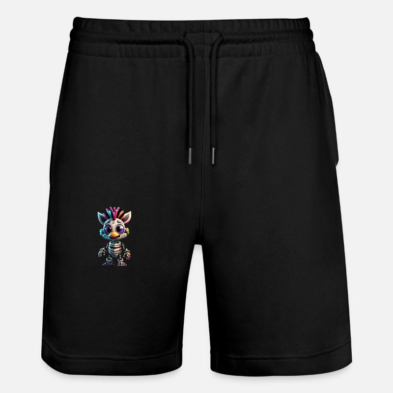 Zebra Robot - Stanley/Stella Trainer Unisex Organic Jogging Shorts - black