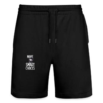 Emmanuel don't do it! Emu Funny Viral Hit - Stanley/Stella Trainer Unisex Organic Jogging Shorts - black - Front - Nik (191cm) & Marisol (170cm)