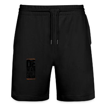Lloret De Mar Party Crew - Stanley/Stella Trainer Unisex Organic Jogging Shorts - black - Front - Nik (191cm) & Marisol (170cm)