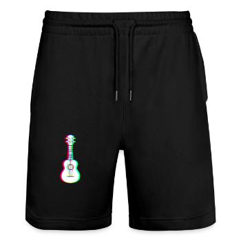 EDM - Acoustic Guitar - Glitch Rave Style - Stanley/Stella Trainer Unisex Organic Jogging Shorts - black - Front - Nik (191cm) & Marisol (170cm)