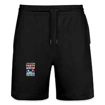 Lloret De Mar Party Crew - Stanley/Stella Unisex Bio Joggingshorts Trainer  - Schwarz - Vorne - Nik (191cm) & Marisol (170cm)