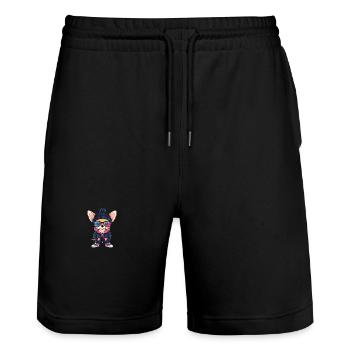 Chihuahua Hund Winter - Stanley/Stella Unisex Bio Joggingshorts Trainer  - Schwarz - Vorne - Nik (191cm) & Marisol (170cm)