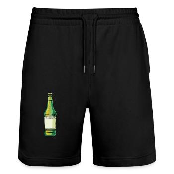 bouteille de bière icône de consommation de bière - Short de jogging bio TRAINER Stanley/Stella unisexe - noir - Devant - Nik (191cm) & Marisol (170cm)