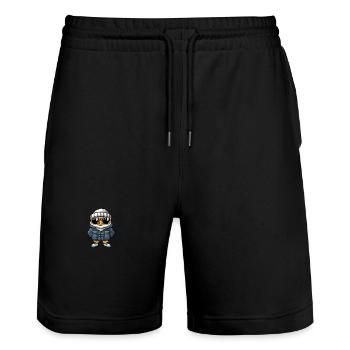 Hibou Hiver - Short de jogging bio TRAINER Stanley/Stella unisexe - noir - Devant - Nik (191cm) & Marisol (170cm)
