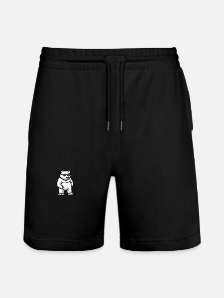 Polar Bear Cool Comic - Stanley/Stella Trainer Unisex Organic Jogging Shorts - black
