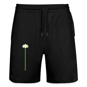 Petite Fleur Marguerite Blanche Décorative Belle Nature - Short de jogging bio TRAINER Stanley/Stella unisexe - noir - Devant - Nik (191cm) & Marisol (170cm)