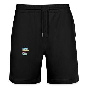Funny drinking Christmas - Stanley/Stella Trainer Unisex Organic Jogging Shorts - black - Front - Nik (191cm) & Marisol (170cm)