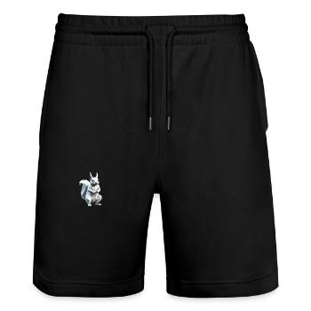 Squirrel - Cute Low Polygon Design - Stanley/Stella Trainer Unisex Organic Jogging Shorts - black - Front - Nik (191cm) & Marisol (170cm)