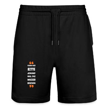 Kann mir bitte jemand das Wasser reichen? - Stanley/Stella Unisex Bio Joggingshorts Trainer  - Schwarz - Vorne - Nik (191cm) & Marisol (170cm)