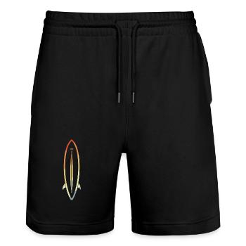 Surfboard Sketch Vintage - Stanley/Stella Trainer Unisex Organic Jogging Shorts - black - Front - Nik (191cm) & Marisol (170cm)