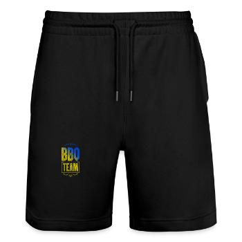 Équipe de barbecue - Short de jogging bio TRAINER Stanley/Stella unisexe - noir - Devant - Nik (191cm) & Marisol (170cm)
