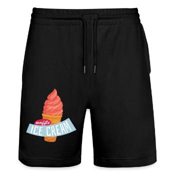 Sommer - Stanley/Stella Unisex Bio Joggingshorts Trainer  - Schwarz - Vorne - Nik (191cm) & Marisol (170cm)