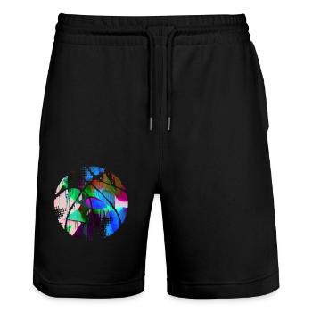Basketball,ball, bunt , Graffiti - Stanley/Stella Unisex Bio Joggingshorts Trainer  - Schwarz - Vorne - Nik (191cm) & Marisol (170cm)