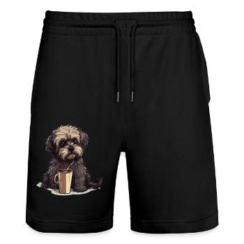 Bolonka Zwetna Puppy Dog Proud Mistress For - Stanley/Stella Trainer Unisex Organic Jogging Shorts - black - Front - Nik (191cm) & Marisol (170cm)