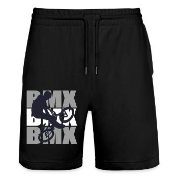 Vélo BMX - Short de jogging bio TRAINER Stanley/Stella unisexe - noir - Devant - Nik (191cm) & Marisol (170cm)