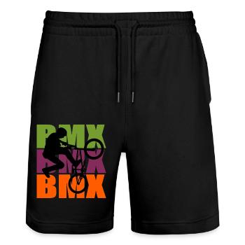 Vélo BMX - Short de jogging bio TRAINER Stanley/Stella unisexe - noir - Devant - Nik (191cm) & Marisol (170cm)