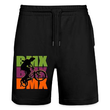 BMX Bike - Stanley/Stella Unisex Bio Joggingshorts Trainer  - Schwarz - Vorne - Nik (191cm) & Marisol (170cm)