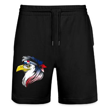 Panama - Stanley/Stella Trainer Unisex Organic Jogging Shorts - black - Front - Nik (191cm) & Marisol (170cm)