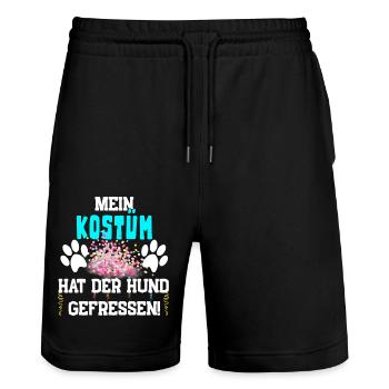 Mein Kostüm hat der Hund gefressen - Stanley/Stella Unisex Bio Joggingshorts Trainer  - Schwarz - Vorne - Nik (191cm) & Marisol (170cm)