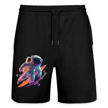 Astronaut - Stanley/Stella Unisex Bio Joggingshorts Trainer  - Schwarz - Vorne - Nik (191cm) & Marisol (170cm)