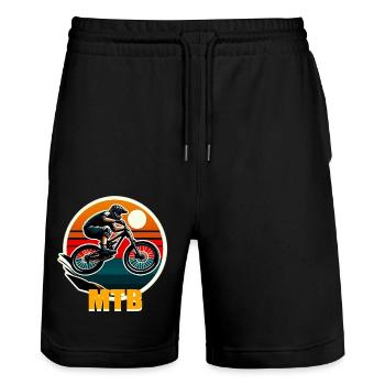 Vélo VTT - Short de jogging bio TRAINER Stanley/Stella unisexe - noir - Devant - Nik (191cm) & Marisol (170cm)