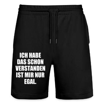 I've already understood that, I just don't care - Stanley/Stella Trainer Unisex Organic Jogging Shorts - black - Front - Nik (191cm) & Marisol (170cm)