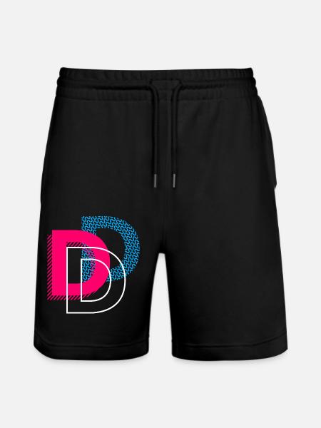 Initial letter D - Stanley/Stella Trainer Unisex Organic Jogging Shorts - black