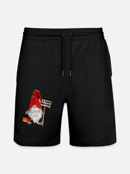 Helper Gnome Christmas Gnome - Stanley/Stella Trainer Unisex Organic Jogging Shorts - black