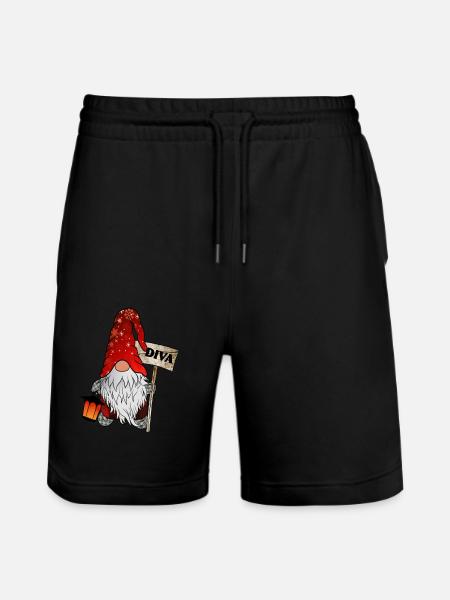 Wichtel Diva Weihnachtsgnom - Stanley/Stella Unisex Bio Joggingshorts Trainer - Schwarz