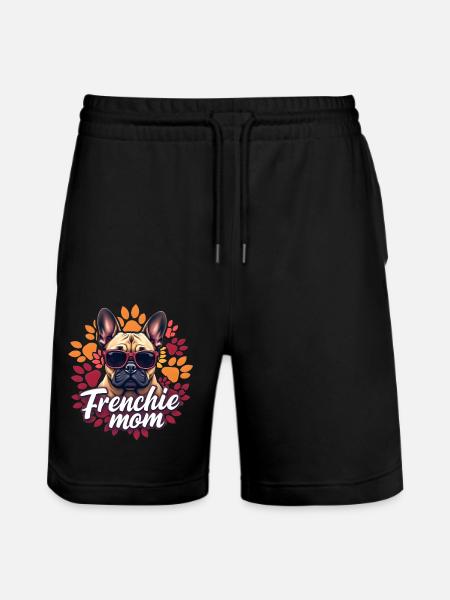 Frenchie Mom - Stanley/Stella Trainer Unisex Organic Jogging Shorts - black