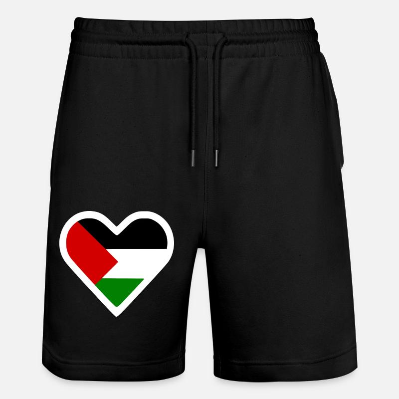 Free palestine herz - Stanley/Stella Unisex Bio Joggingshorts Trainer - Schwarz