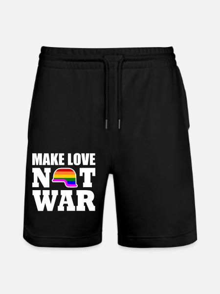 Make love not war - Stanley/Stella Trainer Unisex Organic Jogging Shorts - black